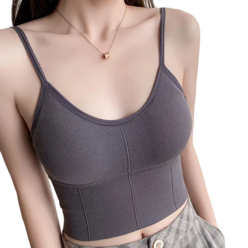 Women Tops Seamless Bra Tube Top Fitness Crop Top Comfort Underwear Female U Back Sexy Lingerie Padded Camisole