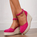 2025 Comfy Walk Big Size 43 Summer Bohemian Platform Espadrilles Sandals Women Ankle Strap Sandals High Heels Wedges Shoes Woman