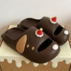 Cute Cartoon Dog Indoor Street Slippers For Women Summer House Shoes Soft EVA DIY Funny Birthday Hat Girls Home Beach Slides