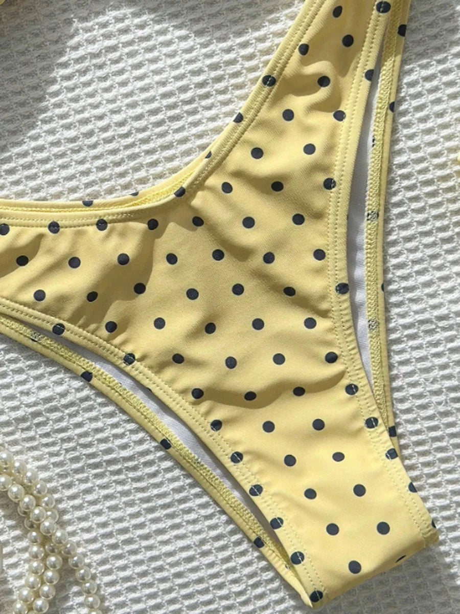 XS - L Polka Dot Bandeau Bikini Women Swimwear Female Swimsuit Two-pieces Bikini Set Brazilian High Cut Bathing Suit Swim Lady