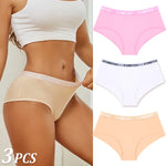 3Pcs Women's Cotton Briefs Letter Belt Underwear Women Panties Sexy Breathable Briefs Female Stretch Ladies Soft Lingerie