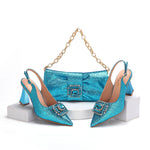Doershow hot selling Shoes and Bags To Match Set Italy Party Pumps Italian Matching Shoe and Bag Set for Party! 1-10