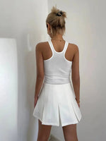 WOMENGAGA American High Street A-line Short Unif School Girl Fairy Grunge Skirt High Waist Pleated Skorts Streetwear Lovely HM2O