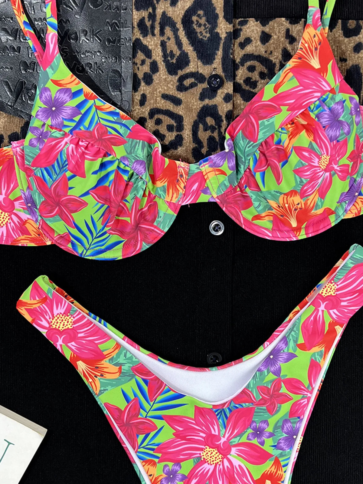 DEKA New Womens Micro Printed Push Up Bikini Set Thong Swimsuit Female Floral Swimwear Bathing Biquini Swimming Suits