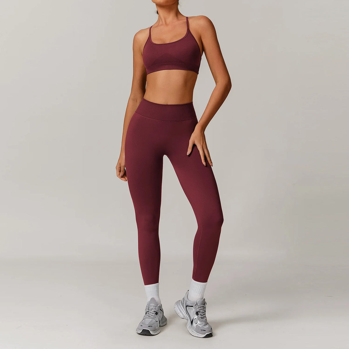 2/3PCS Yoga Set Women Workout Set Seamless Sportswear Gym Clothing Fitness Long Sleeve Crop Top High Waist Leggings Sports Suits