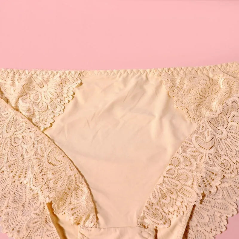 Beauwear Women Luxury Sexy Lace Panties Floral Transparent Nylon Breathable Briefs Underwear Female Bragas Pretty Lingerie