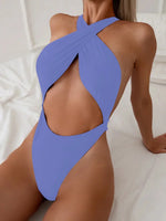 Sexy Criss Cross Backless High Cut Women Swimwear One Piece Swimsuit Female Thong Monokini Bather Bathing Suit Swim Beachwear