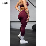 Seamless Gym Leggings Woman Solid Color Yoga Pants White Edge Waist Tight High Waist Hip Lifting Sports Pants Running Leggings