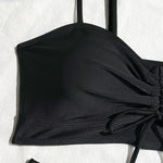 Wrinkled Knotted Shorts High Waist Bikini Female Swimsuit Women Swimwear Two-pieces Bikini Set Tankini Bathing Suit Swim Beach