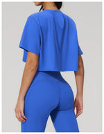 Impact Short Sleeve Yoga T Shirts Women Solid Color O Neck Loose Sports Tops Outwear Gym Running Fitness Workout Suits