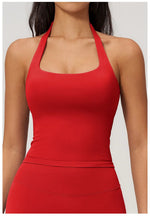 Hanging Neck Yoga Sports Bra Summer Shock Proof Gym High Strength Workout Fitness Underwear Push Up Top Yoga Bra Running Vest