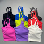 Solid Color Soft Sports Bra Soft Yoga Top Women's Tight Athletic Spaghetti Strap Butter Gym Underwear Comprehensive Training Jog