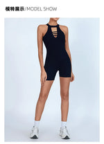 Sexy Fitness Yoga Jumpsuit Women Hollow V Neck Tight Backless Sports One Piece Suits Quick Drying Sleeveless Scrunch Romper