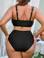 2026 Large Plus Big Size Swimsuit Women Solid Push Up Bikinis High Waist Strappy Swimwear Female Bathing Swimming Swim Suit 5XL