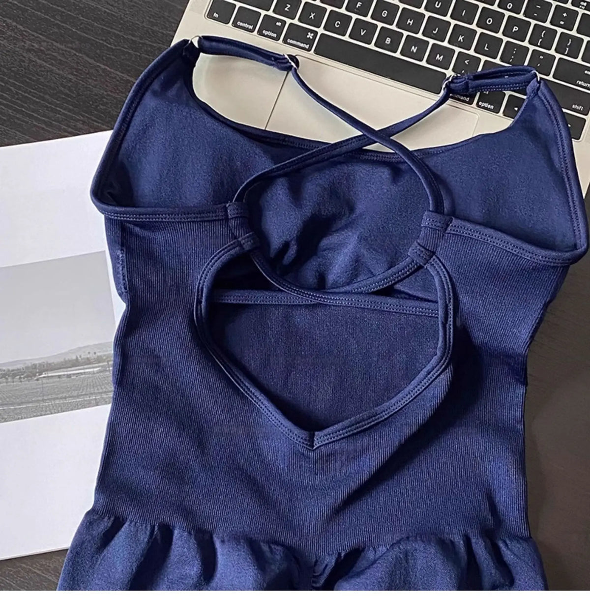 WAREBALL Yoga Set JumpSuits Sportswear Women Fitness Rompers Sexy One Piece Strap Tummy Control Padded Sports Bra Workout