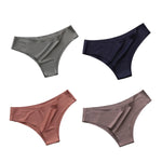 4Pcs/Set Women Ice Silk Panties Low Rise Briefs Soft Brazilian Panties Smooth Underwear Stretch Underpants Sexy Lingerie M-XL