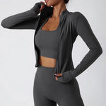 NCLAGEN Gym Sports Top Women Zip Tight Long SleeveNaked Feel Fitness Jacket Training Quick Dry Breathable Running Yoga Blouse