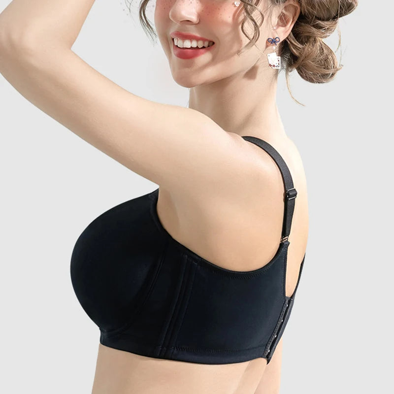 Large Size Seamless Lingerie for Women Thin and Sexy Bra Comfortable Top Up Push-upAnti Sagging Sports Breast Collection Bras