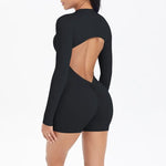 Women's Yoga Jumpsuits Sports Fitness Backless Half Zipper Peach Hip-Lifting Naked Feel Gym Running Workout One-Piece Bodysuits