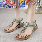 2026 New Shoes for Women Bohemia Crystal Sandals Women Shoes Rhinestone Lady Flip Flops Pearl Slip on Flat Beach Shoes