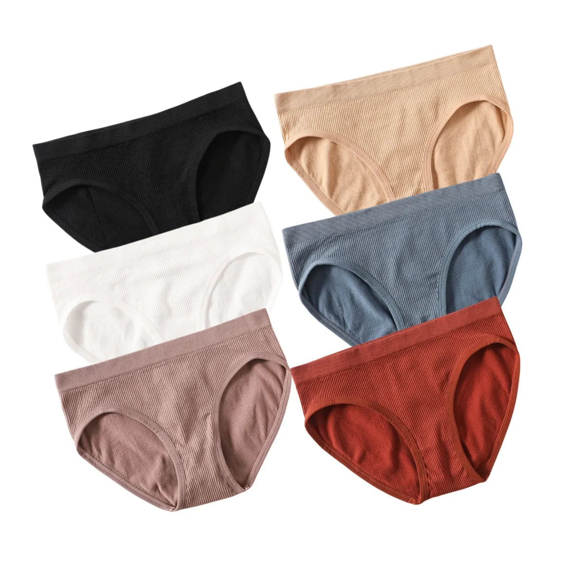 6Pcs/Set Women's Seamless Briefs Sports Underwear Female Underpants Low Rise Stretch Underwear Sexy Lingerie Soft Panty