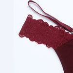 Sexy Double-strap Lace Thong Panties T-Back Women Underwear Low Rise Elegant G-String Breathable Lady Briefs Elegant Lingerie