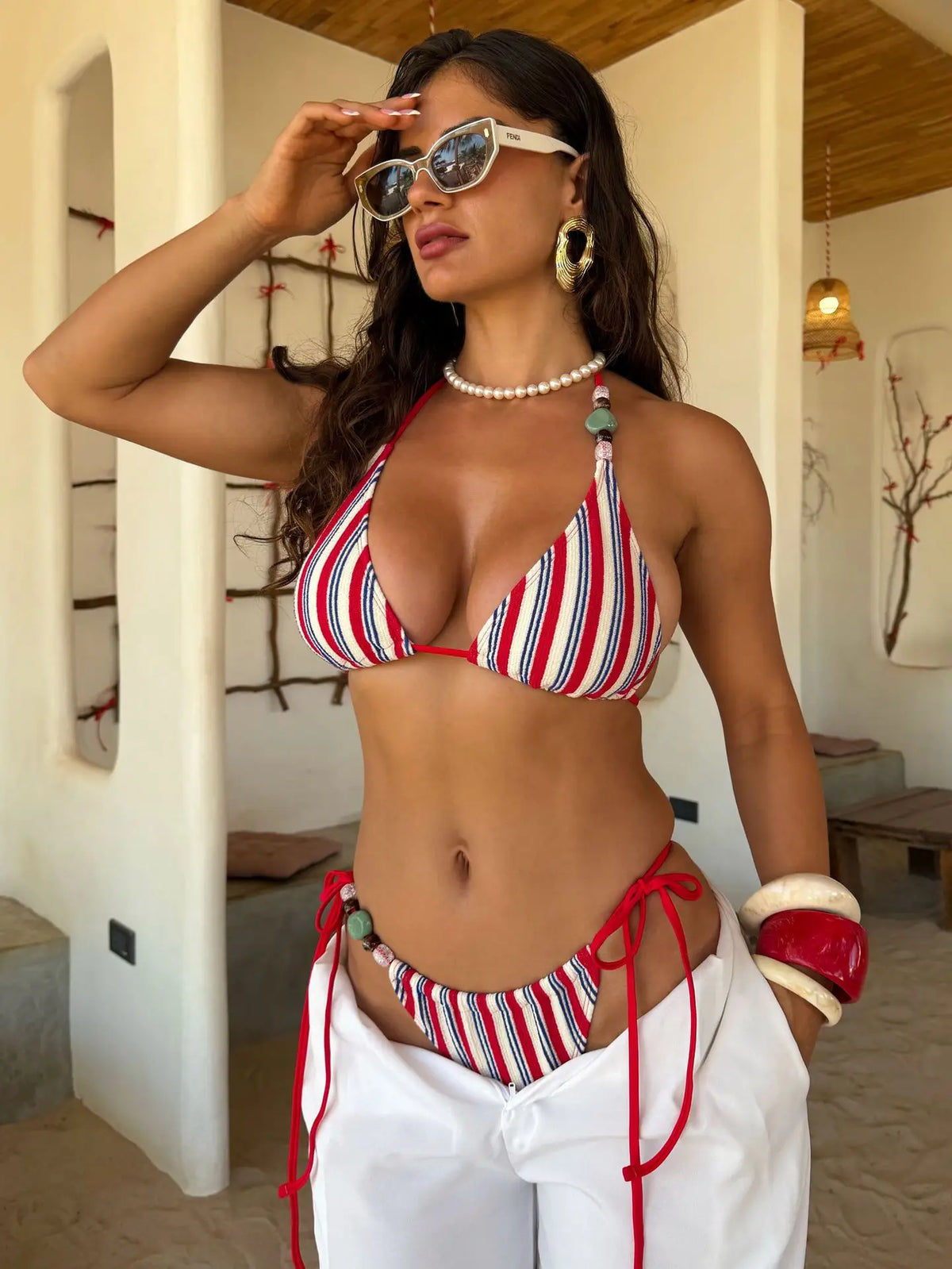 Women's Sexy Push-Up Two-Piece Swimsuit 2026 Bathing Suit Brazilian Beachwear Stripe Bikini Set Swimwear Trendy Mciro Biquini