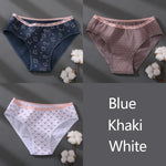 Women Printing Floral Panties 3Pcs/set Low-Rise Cotton Briefs Female Comfortable Underwear Female Soft Panties Lingerie M-2XL