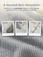 Ladies Bra Grey Ribbed Knit with White Lace Panel Sculpted Support Padded Bralette Smooth Comfort Women Lingerie MR3458