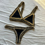 Crochet Bikini 2025 Bandeau Biquini Women Sexy Swimsuit Female Push Up Swimwear Solid Patchwork Bathing Suit Handhook Beachwear