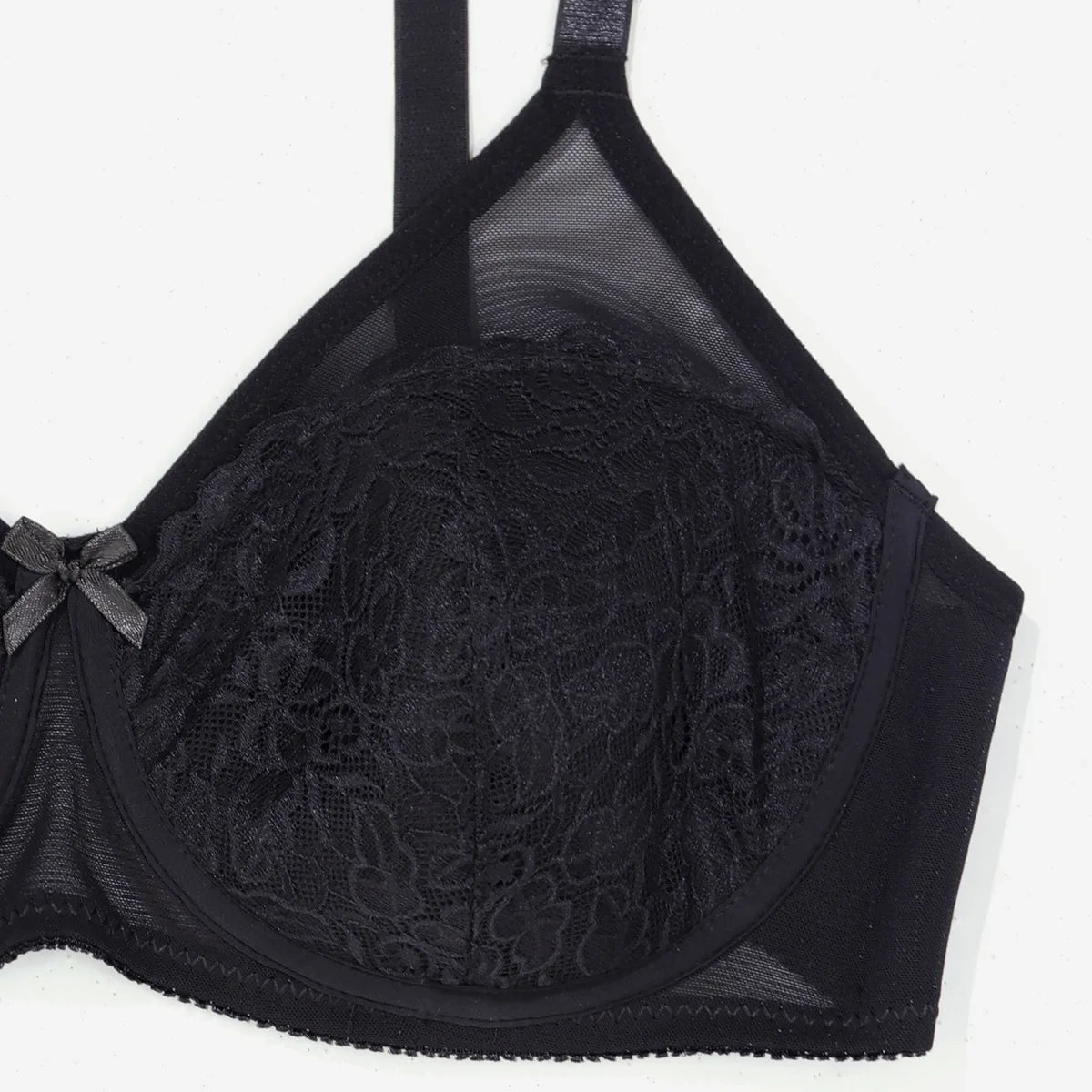 BEAUWEAR Women Plus Size Lace Full Cup Thin Molded Cup Bra With Wire Elegant Lingerie 38C 38D 40C 40D 42C 42D 44C 44D-R209