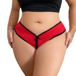 1pcs Red Fashion Breathable Comfortable Women Panties Solid Elegant Sexy Lingerie Plus Size 1XL-4XL Female Underpants Lingerie