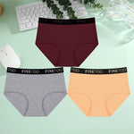 Finetoo 3Pcs/Set Women's Seamless Cotton Briefs Women Plus SizePanties Breathable Underwear Female Low Waist Soft Lingerie S-XXL