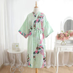 Hot Sale Blue Female Silk Rayon Robes Gown Kimono Yukata Chinese Women Sexy Lingerie Sleepwear Plus Size S M L XL XXL XXXL A-046