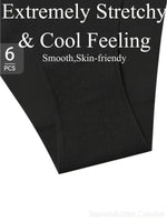 6 Pcs/Set Women's V-Waist Low-Rise Cotton Bikini Briefs - Seamless, Skin-Friendly, 100% Cotton Crotch, 8 Solid Colors, S-XL