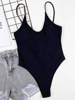 2025 New Sexy Backless High Leg Cut Women Swimwear One Piece Swimsuit Female Padded Black Leopard Bather Bathing Suit Swim Lady