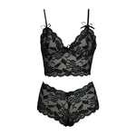 2026 Sexy Lace Flower Printed Lingerie Set for Women Thin Adjustable Shoulder Strap Triangle Cup Bralette And Underwear Suit