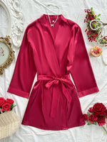 Simple Women's Robe Solid Color V Neck Belted Bathrobe Comfortable Casual Sleepwear Loungewear for Various Occasions