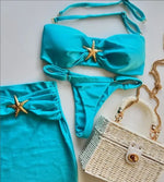 2026 New 3 Pieces Bandeau Bikini Swimsuit with Skirt Women Swimwear Female Sexy Thong Bikinis Beach Wear Swim Bathing Suit Pool