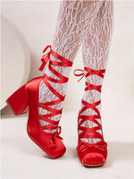 2026 Plus Size 43 Retro Red Lolita Ankle Wrap Pumps Sweet 5cm Med Square Heels Gothic Cosplay Ballet Mary Janes Shoes Women