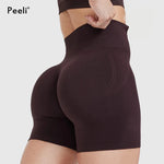 Effortless Seamless Shorts Women High Waist Workout Gym Shorts Scrunch Butt Yoga Shorts Athletic Tight Running Booty Biker Short