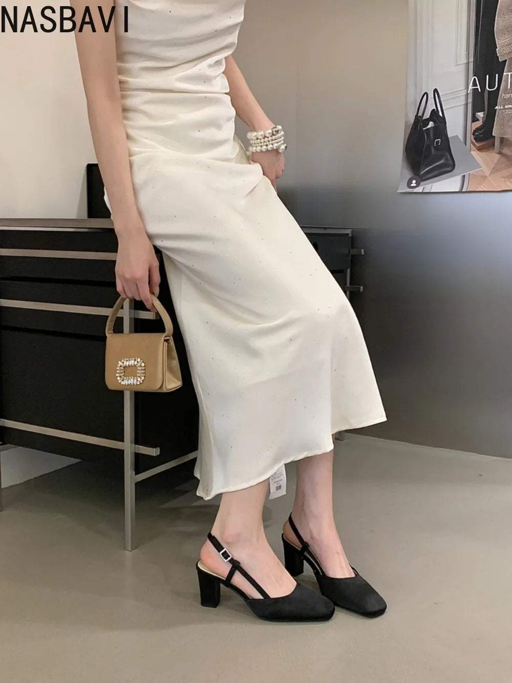 Summer Closed Toe Sandals Buckle Strap Summer Heels Mary Jane Thick Heels French Shallow Lolita Sandals OL Dress Shoes New 2026