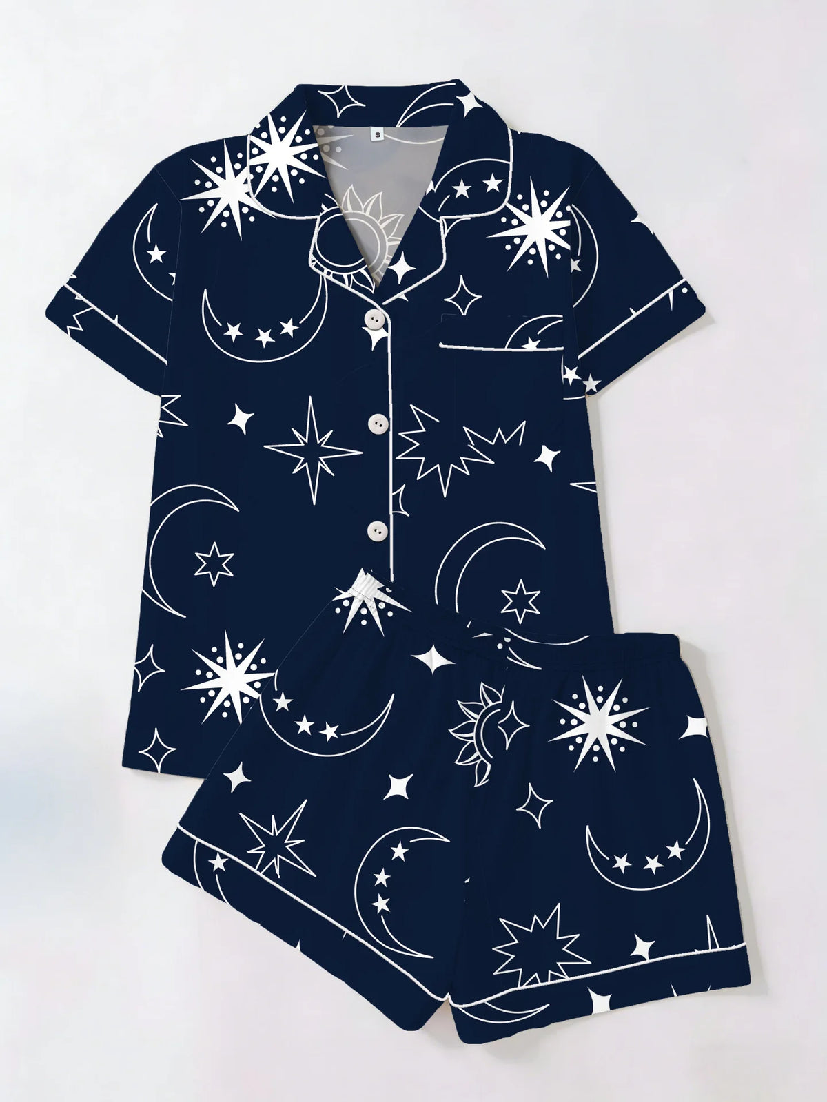 Women's Sleepwear Women's Comfort Printed Pajamas Set Milk Silk Cardigan Short Sleeve Shorts Homewear Set