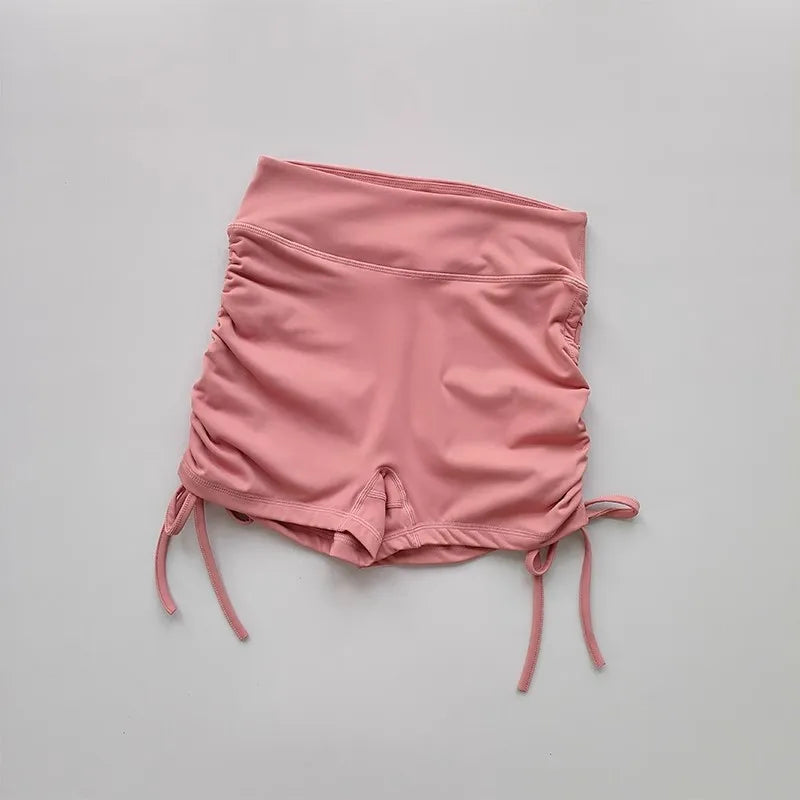 High-Waisted Women's Yoga Fitness Shorts Sexy Drawstring Tied Three-Part Sports Hot Pants for Fitness And Exercise
