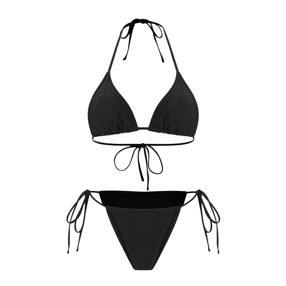 New With Hollow Out Cover Up Halter Bikini Women Swimwear Female Swimsuit Three-pieces Bikini set Bather Bathing Suit Swim V7964