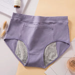 Women's High Waist Cotton Menstrual Panties Breathable Leak-Proof Culottes Safety Hygiene Briefs for Menstrual Comfort