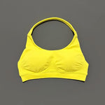 HISTELLO Impacts Sports Bra Women Seamless Yoga Halter Top High Support Push Up Open Back Gym Wear Workout Fitness Underwear