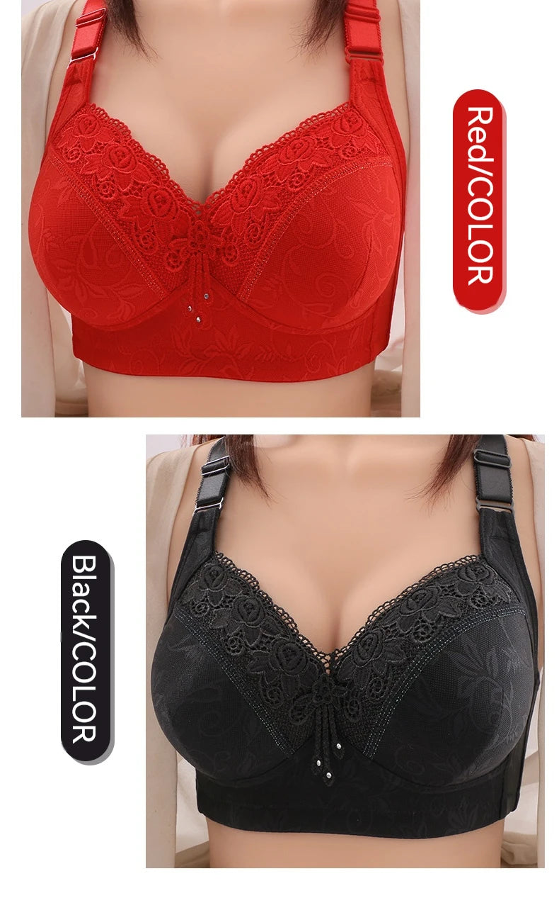 Womens Lace Bras Ultra-Thin Perspective Bralette Deep V Bra Sexy Lingerie Tops Plus SizeCup Mom's underwear active bra
