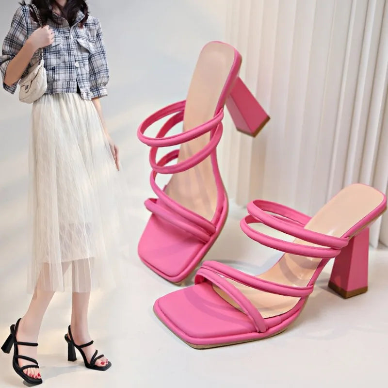 2026 Large Size Women's High HeelFaionable Pink Outdoor Wear Casual High-heeled shoes