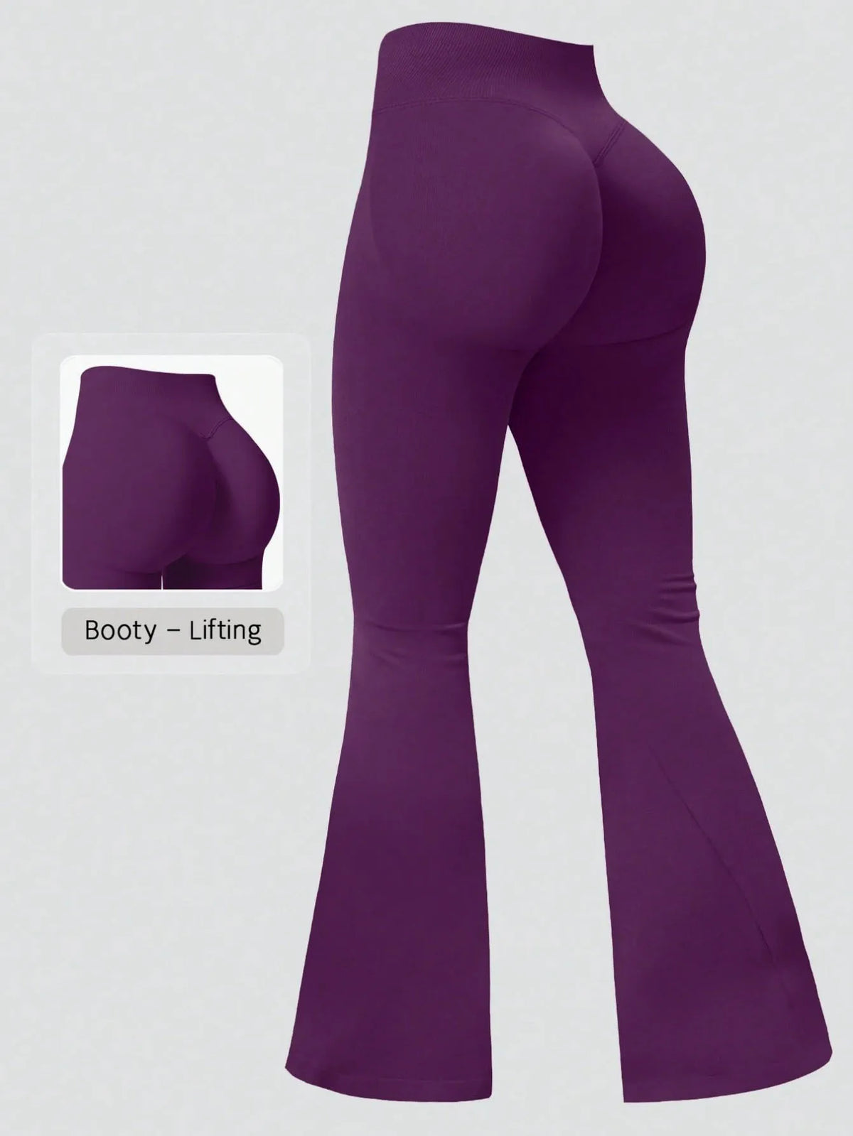 Women Seamless Flared Leggings Quick Dry Breathable Butt Lifting Flare Yoga Pants Gym Fitness Pilates Workout Sports Trous